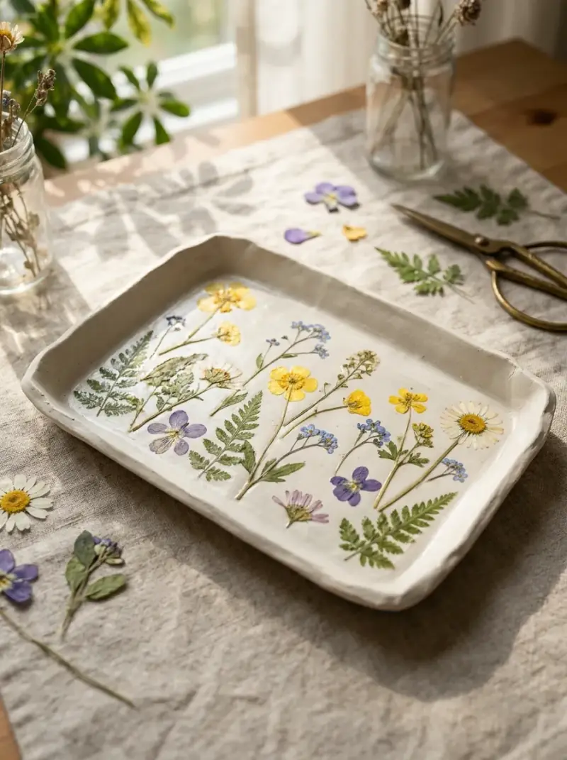 Pressed Flower Trinket Tray