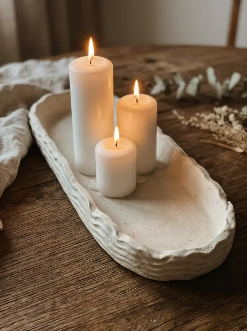 Textured Pillar Candle Tray