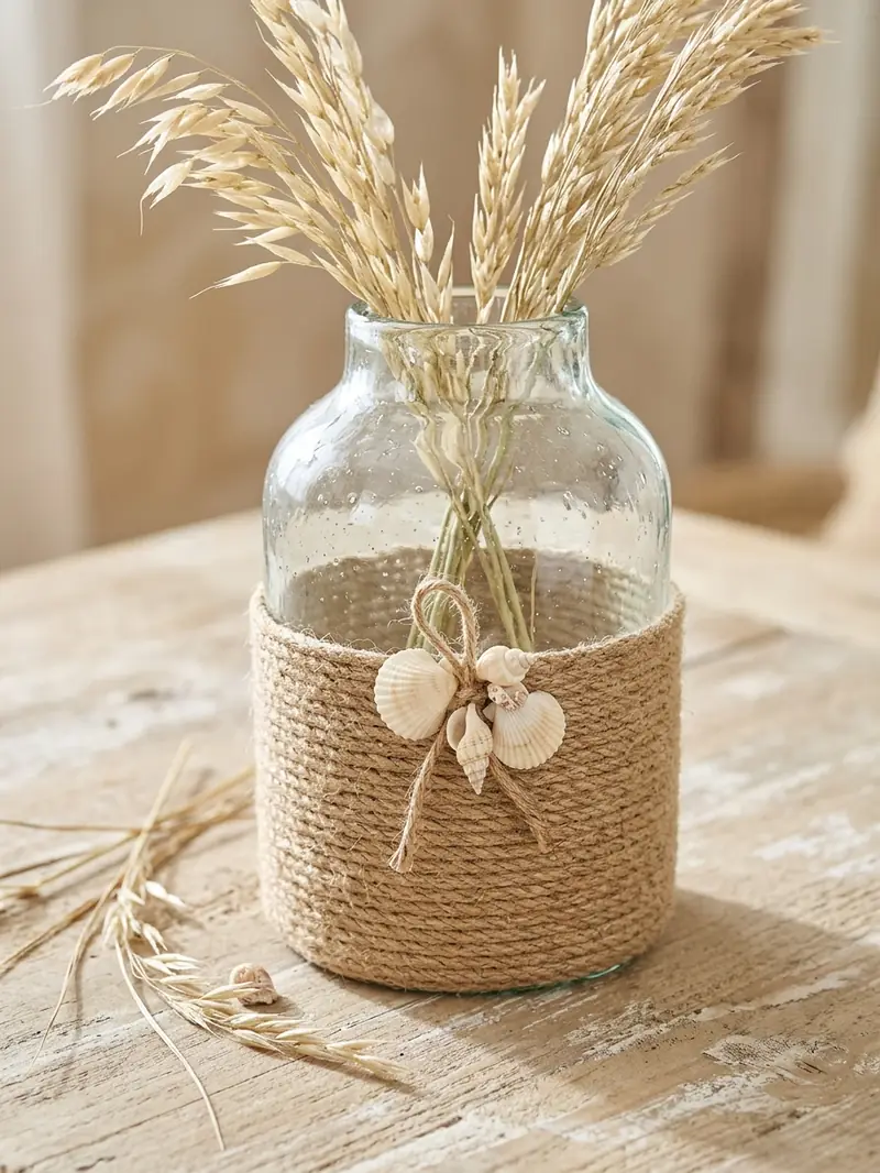 Coastal Rope-Wrapped Vase