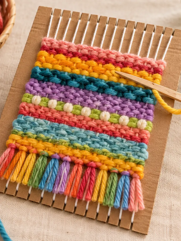 Cardboard Loom Weaving Activity