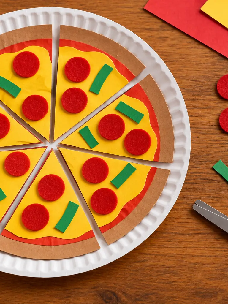 Paper Plate Fraction Pizzas