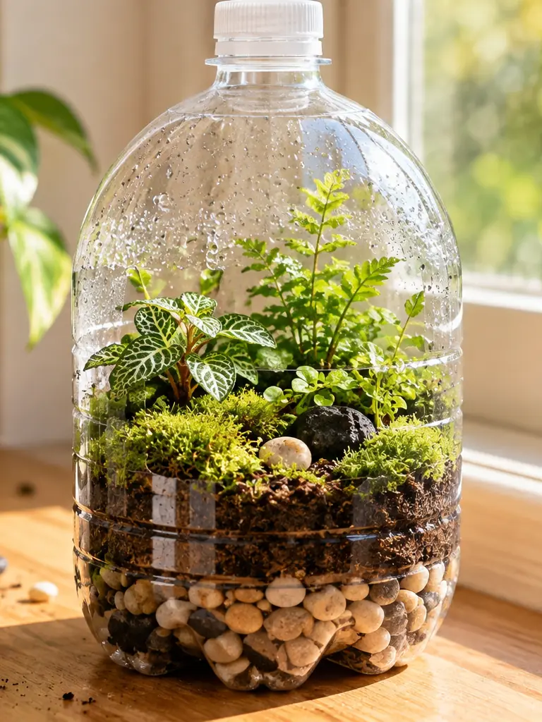 Recycled Plastic Bottle Terrarium