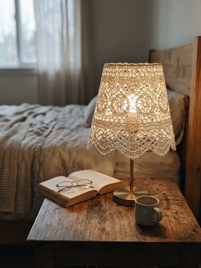 Crochet Lampshade Cover