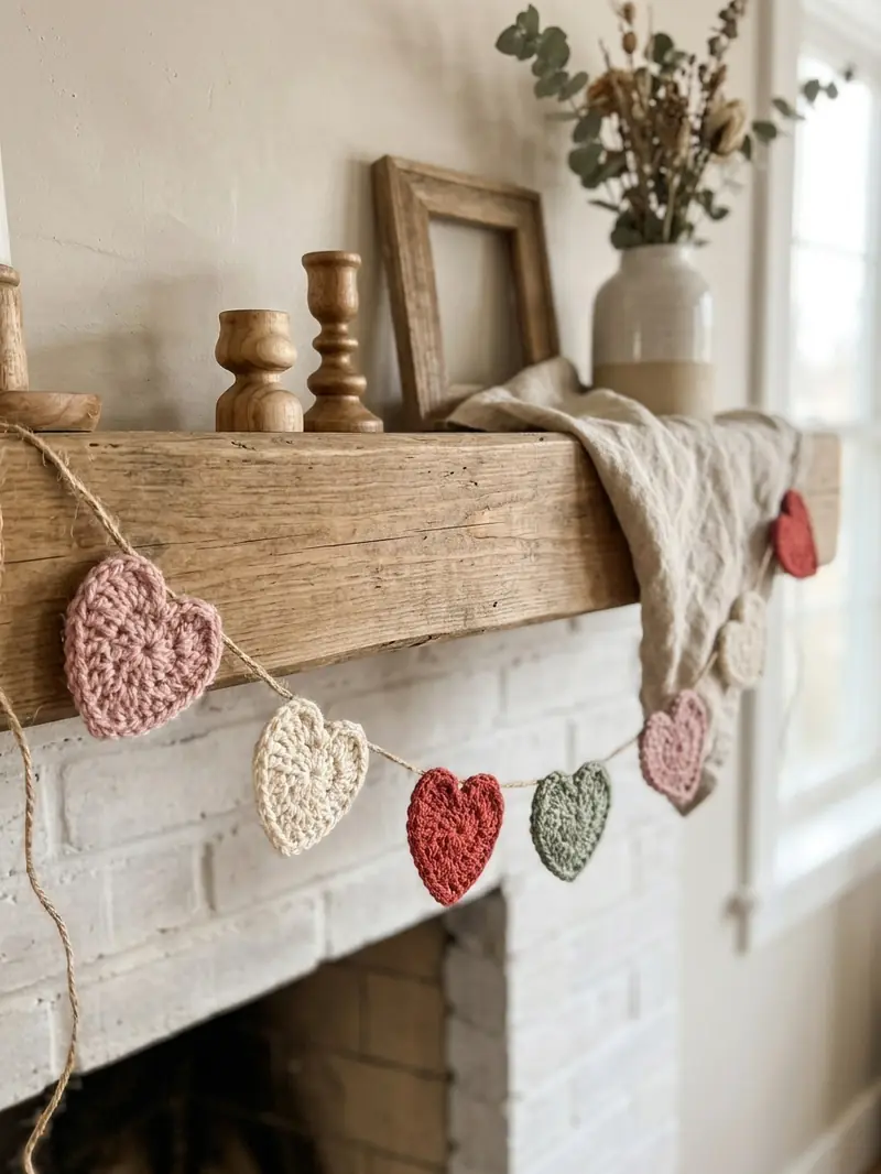 Crochet Heart Garland