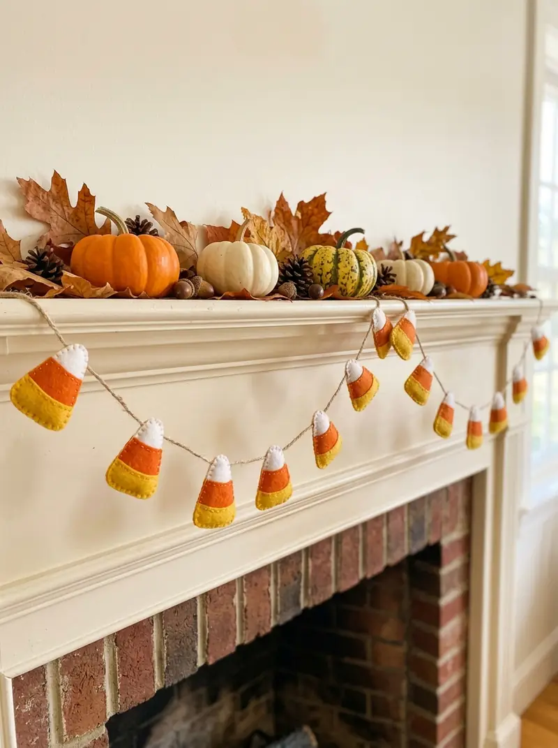 Felt Candy Corn Garland
