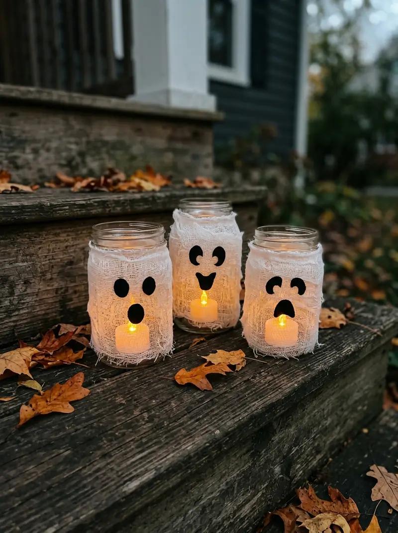 Mason Jar Ghost Lanterns
