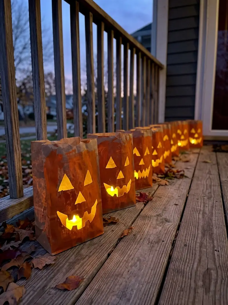Paper Bag Jack-o'-Lantern Lanterns