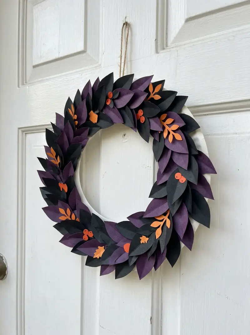 Paper Plate Spooky Wreath