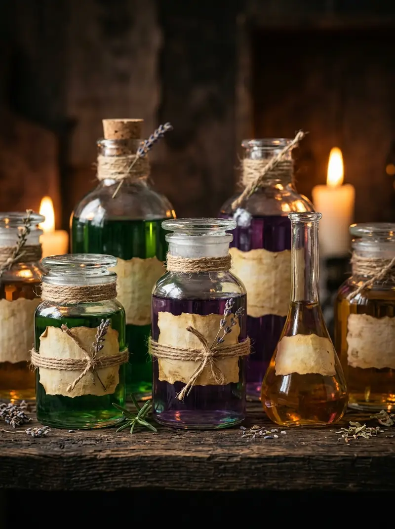 Potion Bottles from Recycled Jars