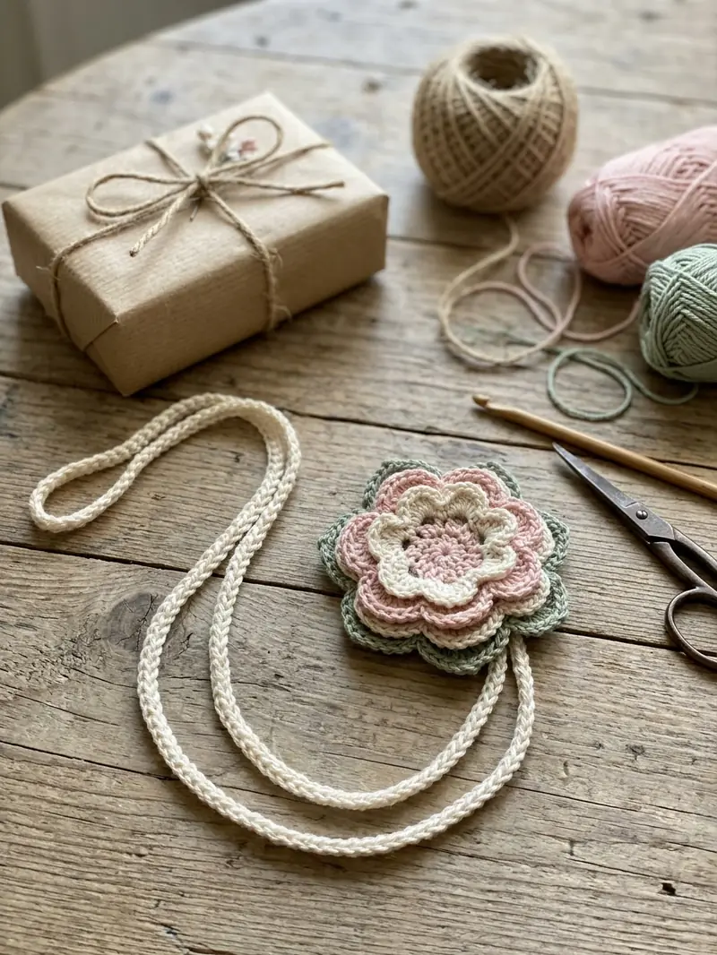 Crochet Flower Bookmark or Gift Tag