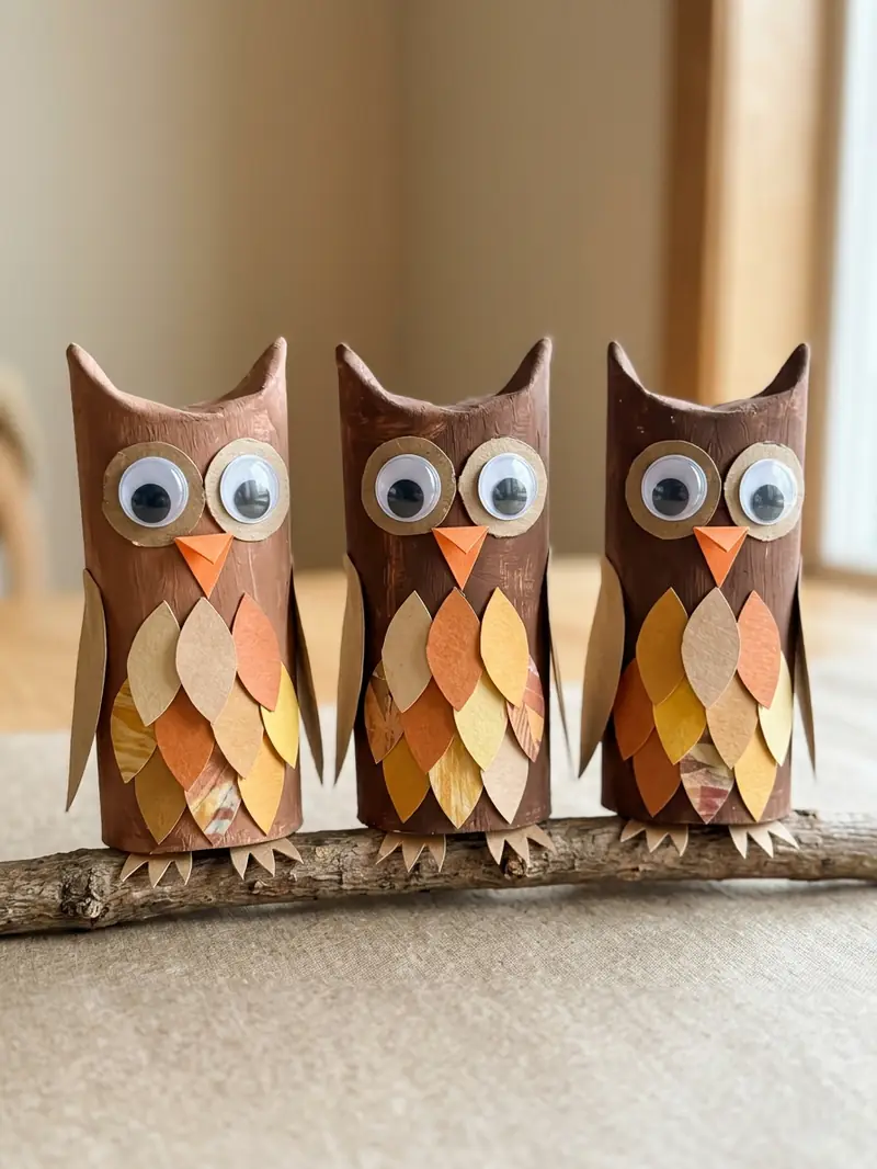 Cardboard Tube Owls