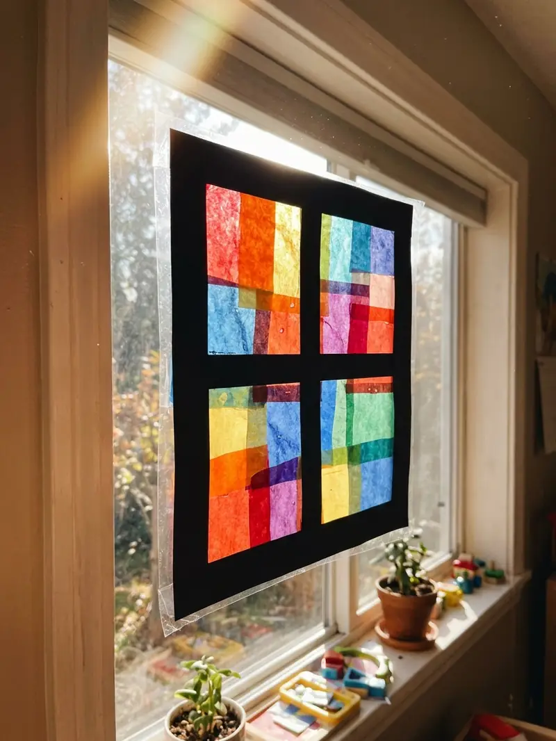 Tissue Paper Stained Glass Windows