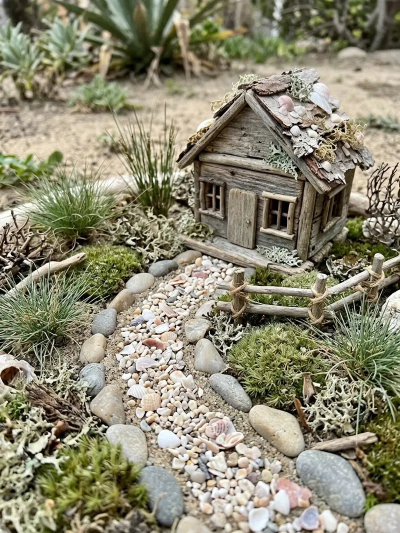 Fairy Garden With a Shell Path