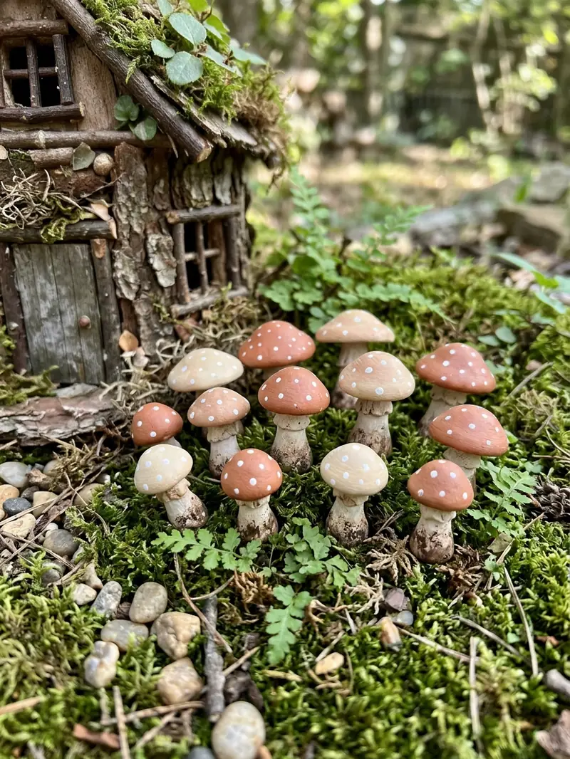 Painted Fairy Garden Mushrooms