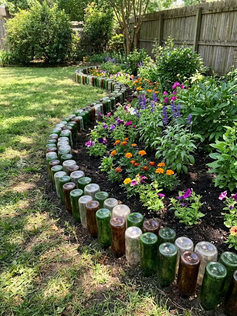 Glass Bottle Garden Border