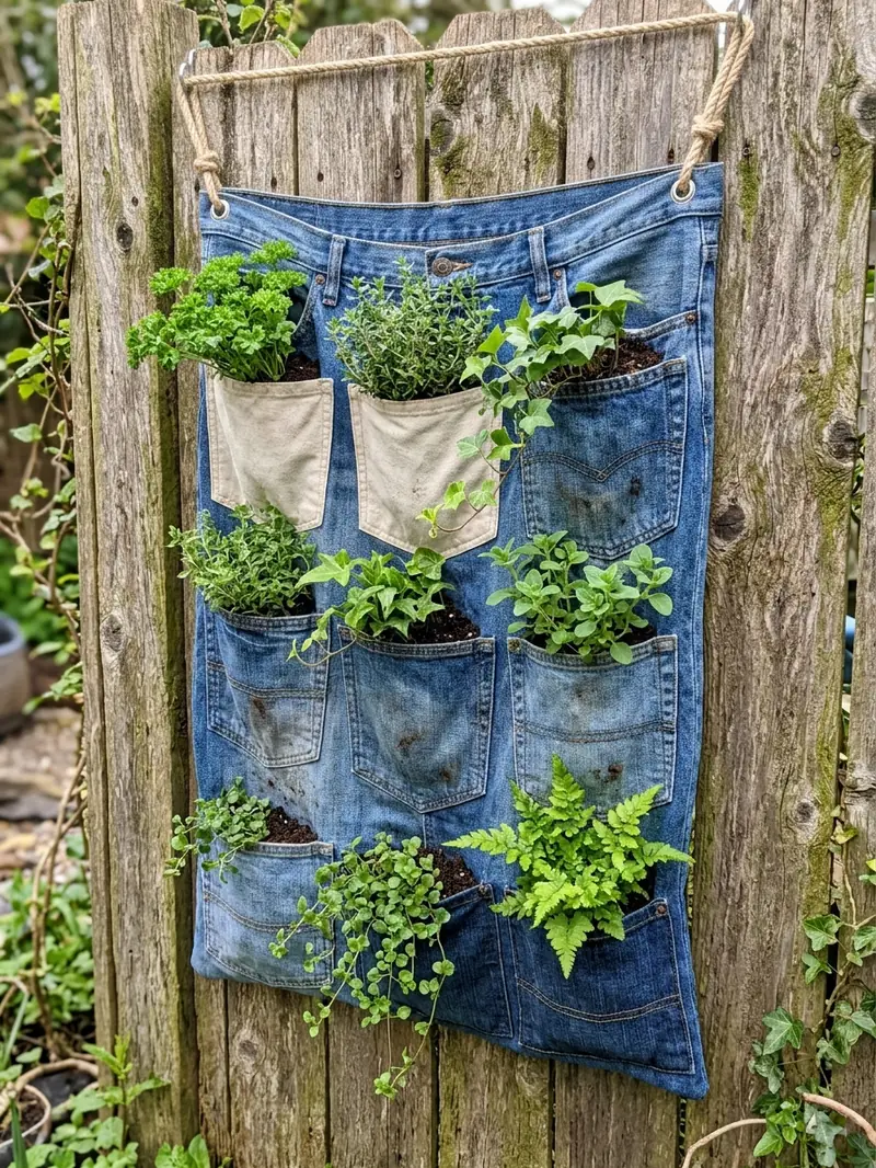 Old Jeans Pocket Planter