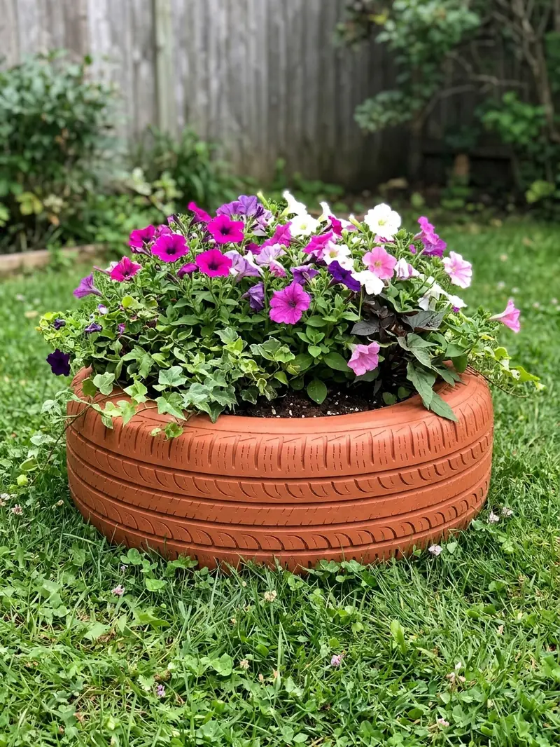 Old Tire Flower Planter