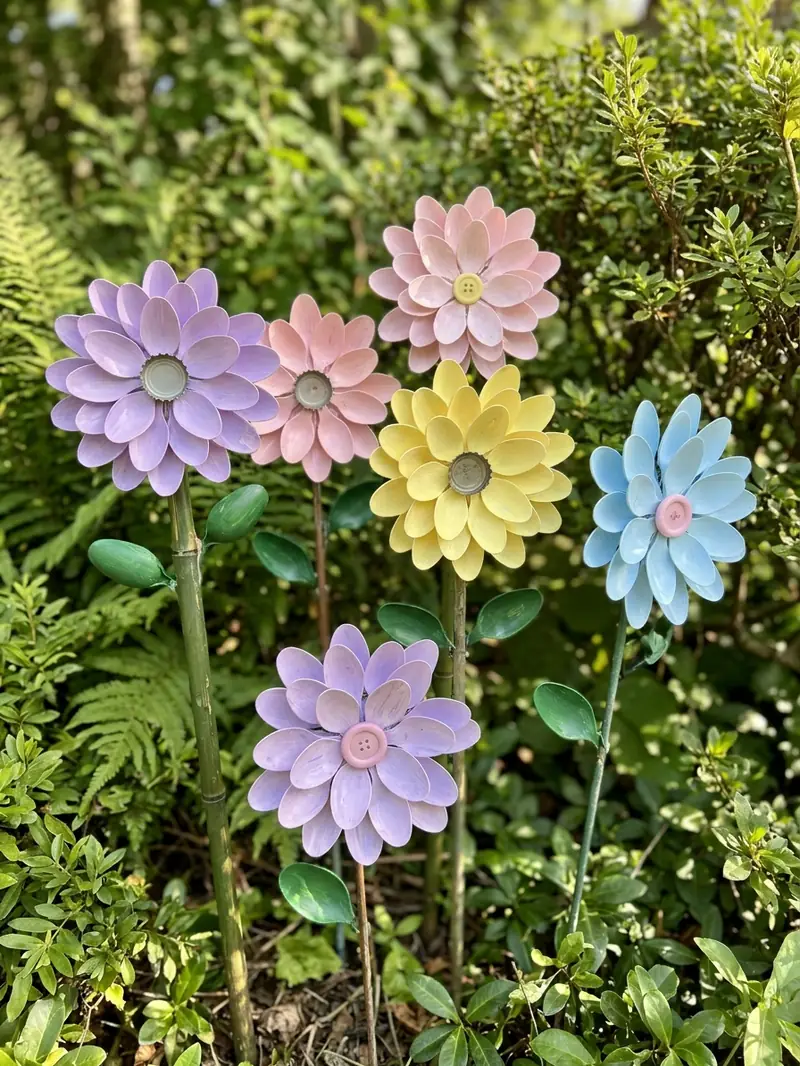 Recycled Plastic Spoon Garden Flowers