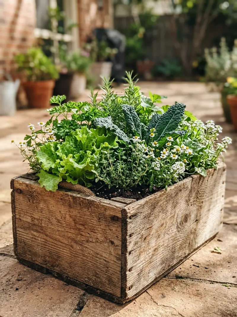 Recycled Wooden Crate Planter