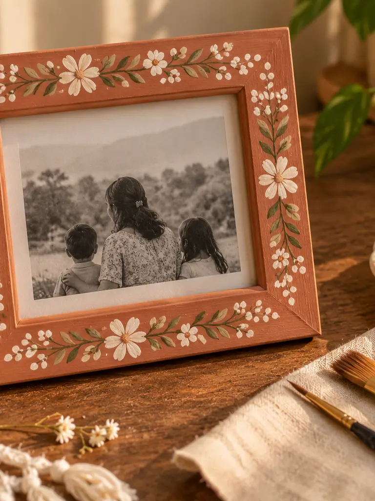 Painted Wood Photo Frame