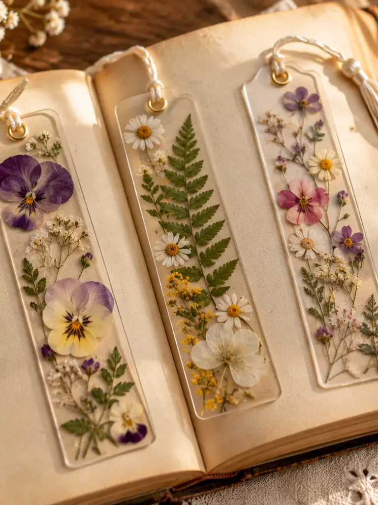 Pressed Flower Bookmarks