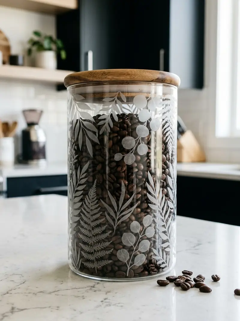 Custom Etched Glass Storage Jars