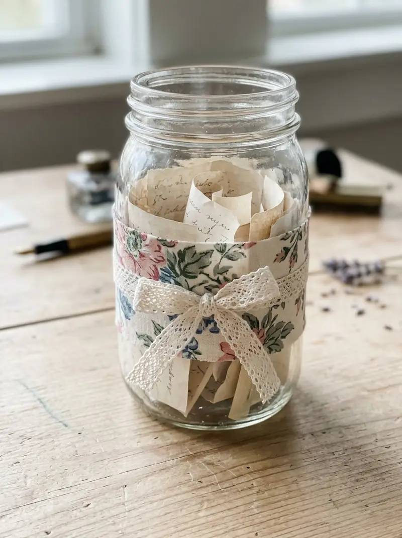 Fabric-Covered Memory Jars