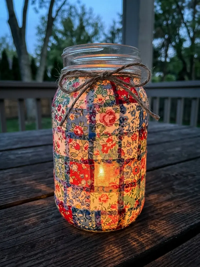 Fabric Scraps Mod Podge Jars