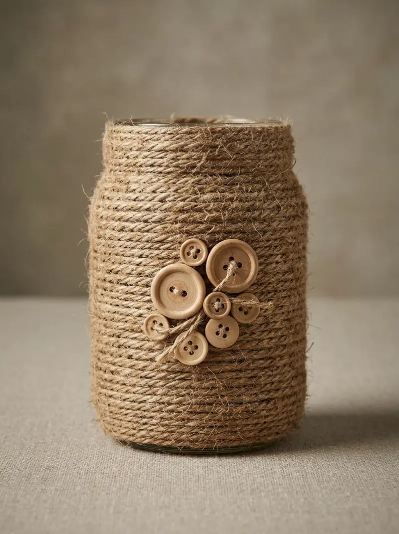 Rustic Twine-Wrapped Storage Containers