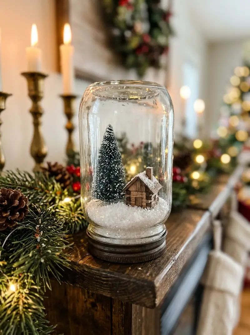Seasonal Snow Globe Jars