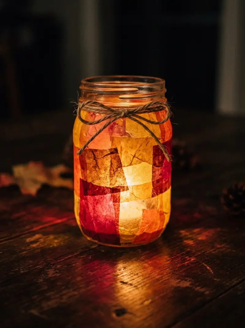 Tissue Paper Decoupage Votives