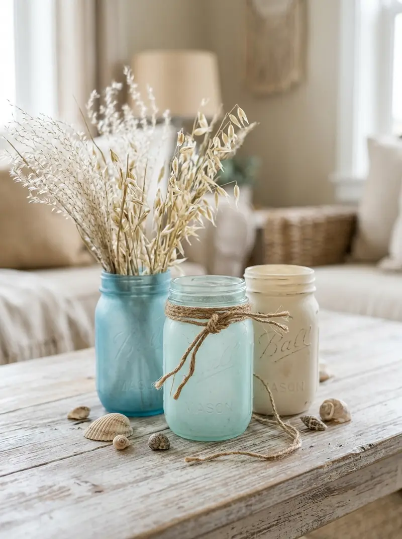 Coastal Mason Jar Decor