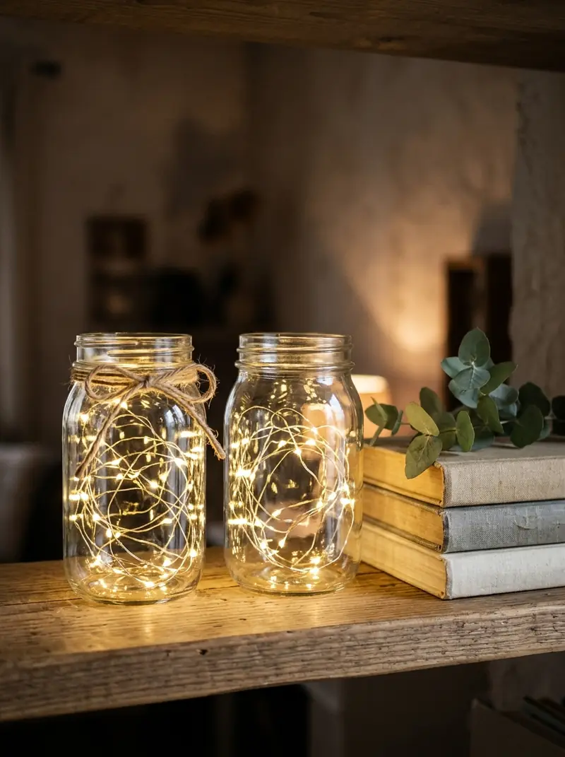 Mason Jar Fairy Light Lanterns