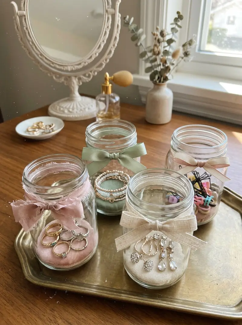 Mason Jar Jewelry Organizers