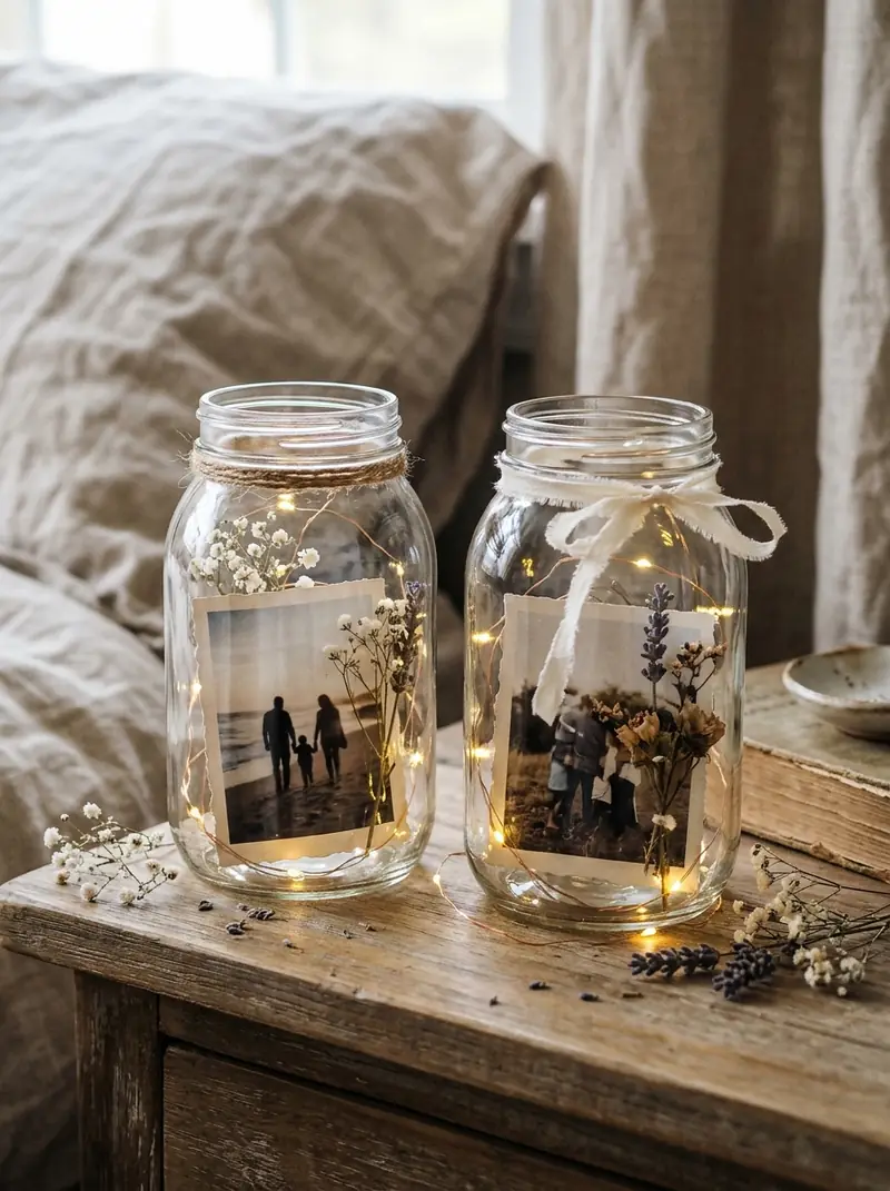 Mason Jar Photo Displays