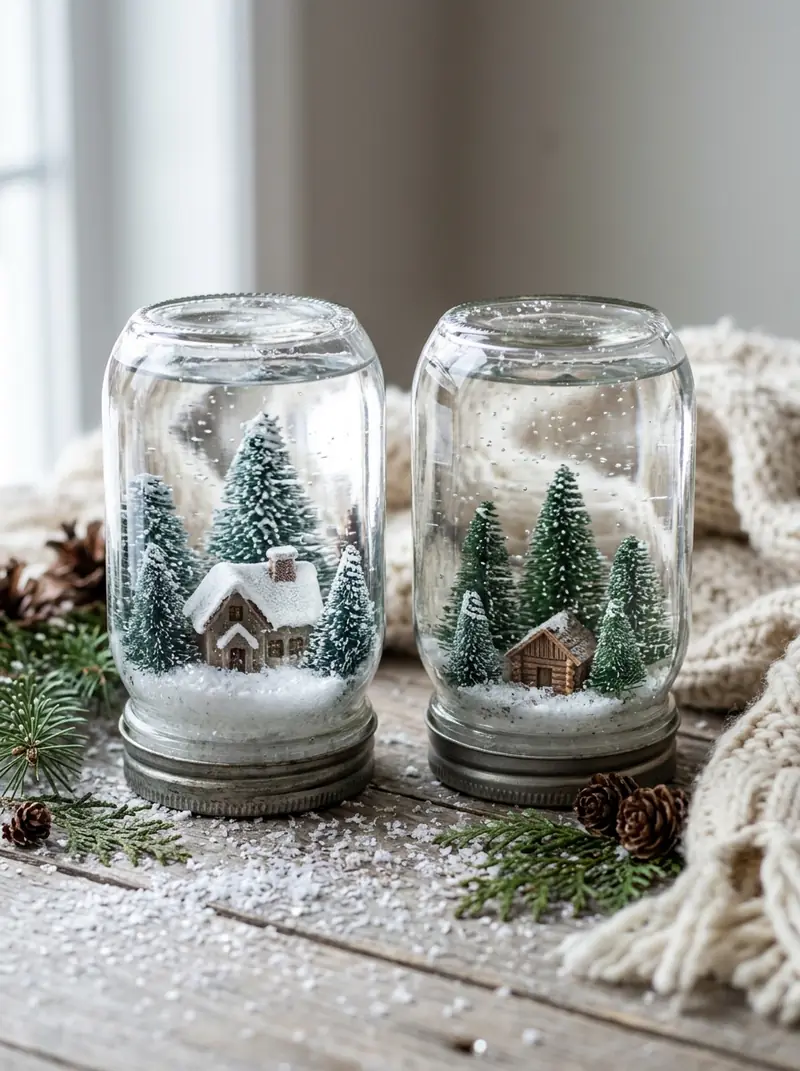 Mason Jar Snow Globes