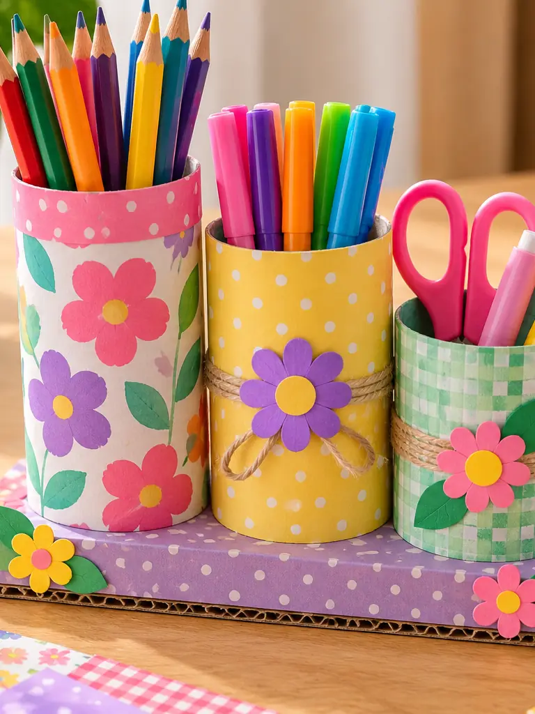 Cardboard Tube Desk Organizers