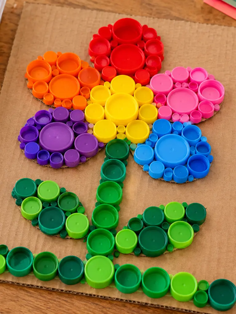 Plastic Cap Mosaic Art
