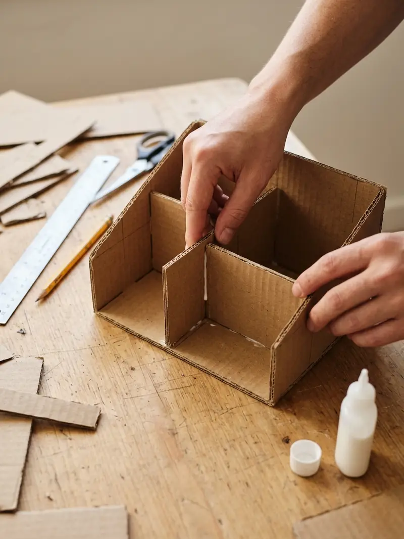 Make a Cardboard Desk Organizer