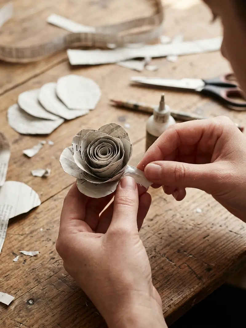 Make Decorative Flowers from Old Newspaper